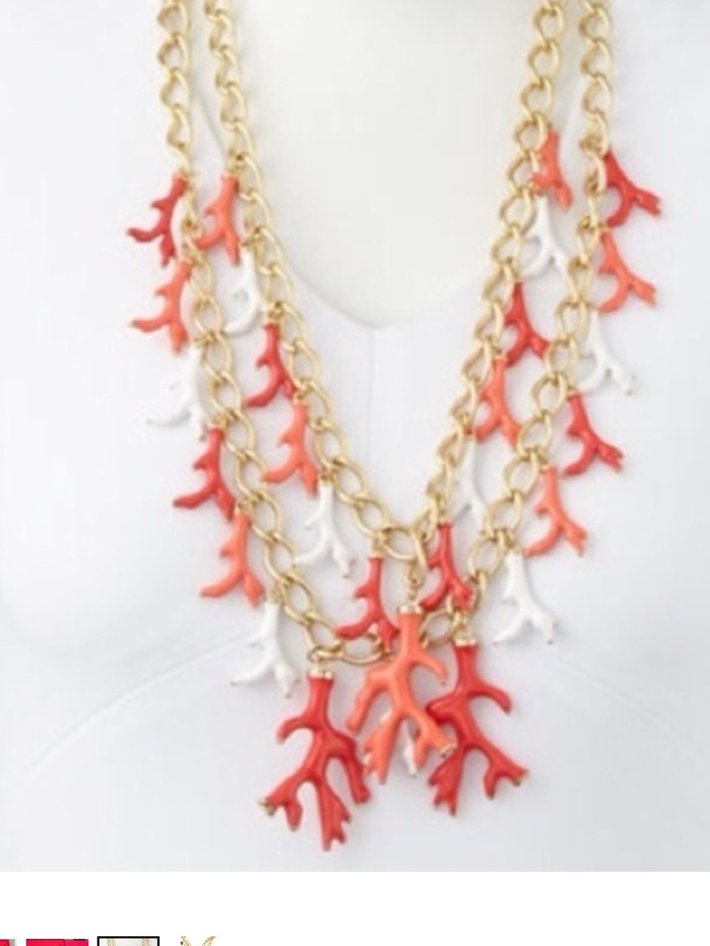 REDUCED$62 NIB NEW Lilly Pulitzer Gold & Coral Necklace